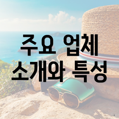 주요 업체 소개와 특성