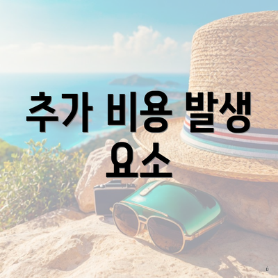 추가 비용 발생 요소