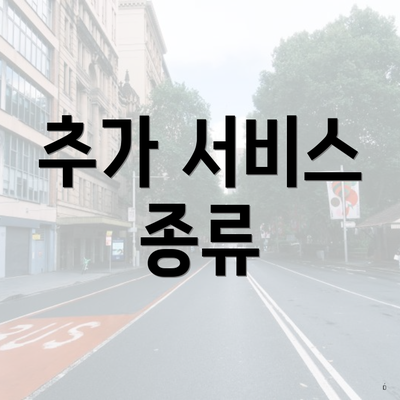 추가 서비스 종류