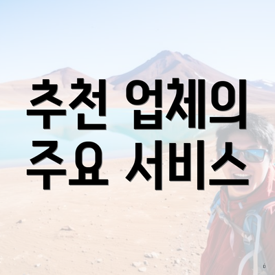 추천 업체의 주요 서비스