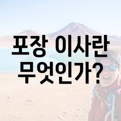 포장 이사란 무엇인가?