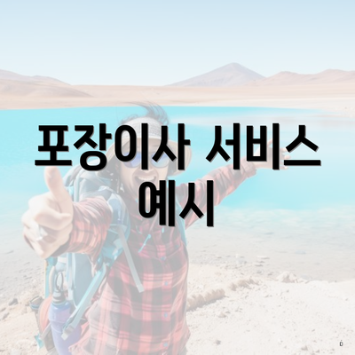 포장이사 서비스 예시