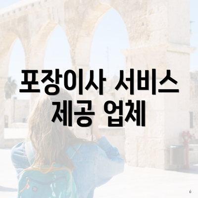 포장이사 서비스 제공 업체