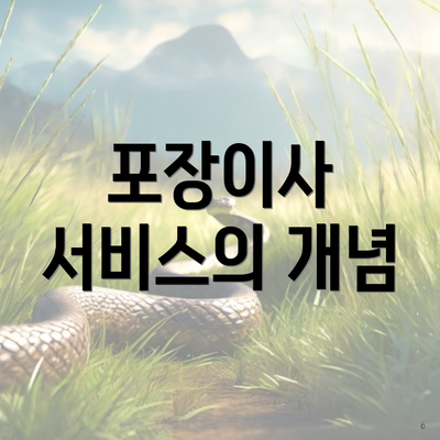 포장이사 서비스의 개념