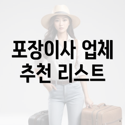 포장이사 업체 추천 리스트