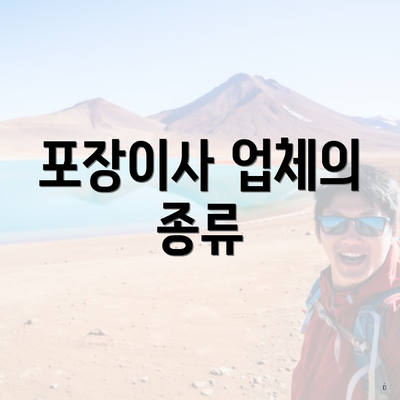 포장이사 업체의 종류