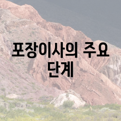 포장이사의 주요 단계