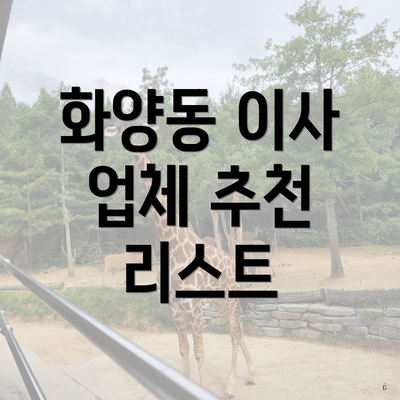 화양동 이사 업체 추천 리스트