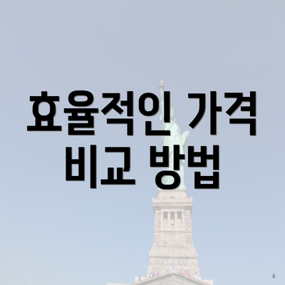 효율적인 가격 비교 방법