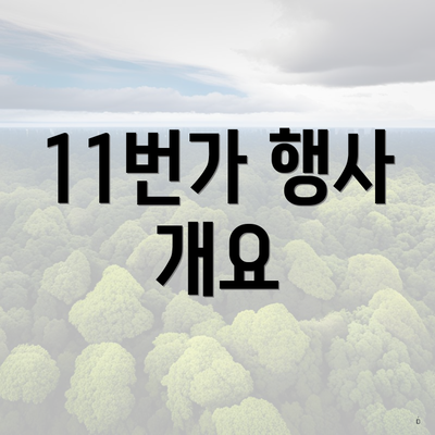 11번가 행사 개요