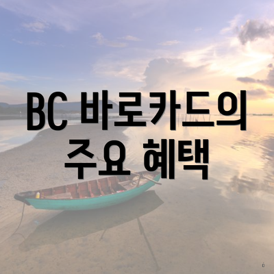 BC 바로카드의 주요 혜택