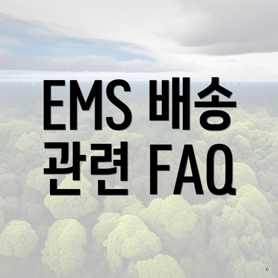 EMS 배송 관련 FAQ