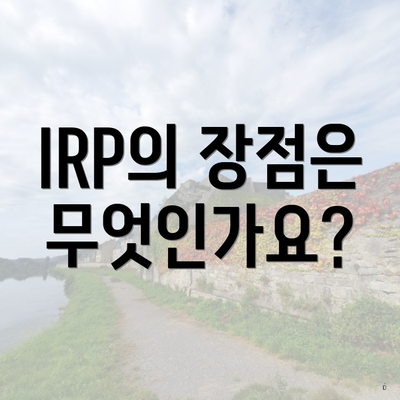 IRP의 장점은 무엇인가요?