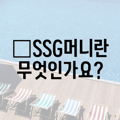 سSSG머니란 무엇인가요?