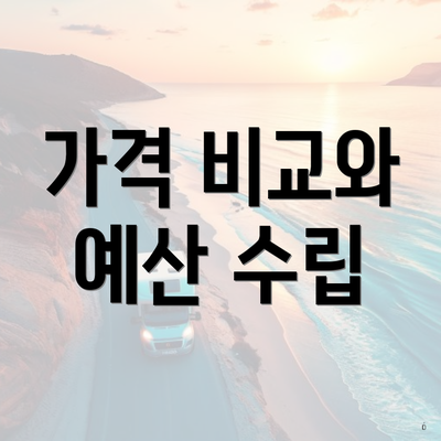 가격 비교와 예산 수립