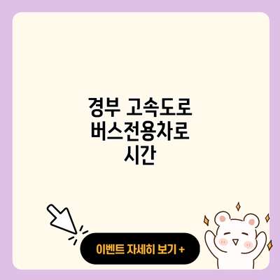 경부 고속도로 버스전용차로 시간 resized