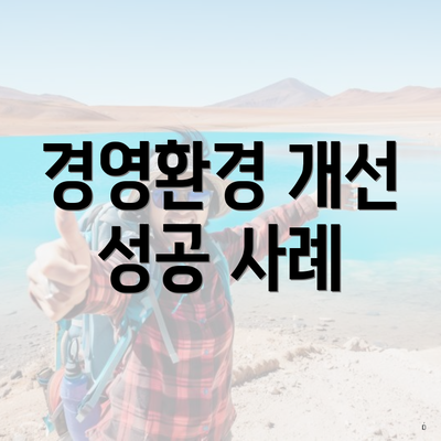 경영환경 개선 성공 사례