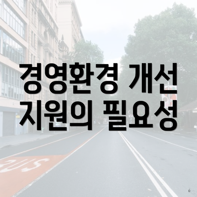 경영환경 개선 지원의 필요성