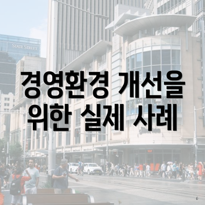 경영환경 개선을 위한 실제 사례