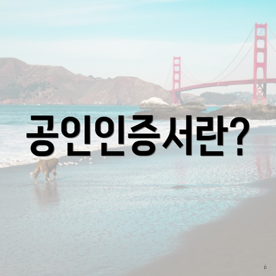 공인인증서란?