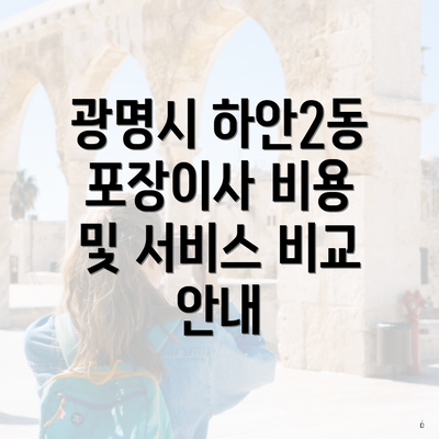 광명시 하안2동 포장이사 비용 및 서비스 비교 안내