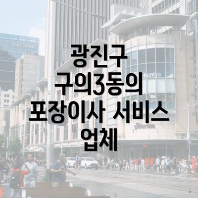 광진구 구의3동의 포장이사 서비스 업체