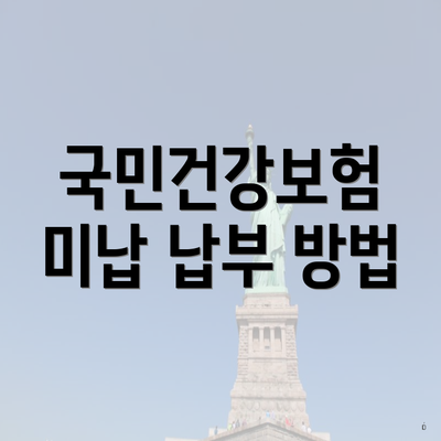 국민건강보험 미납 납부 방법