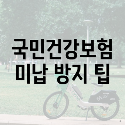 국민건강보험 미납 방지 팁