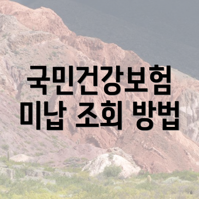 국민건강보험 미납 조회 방법