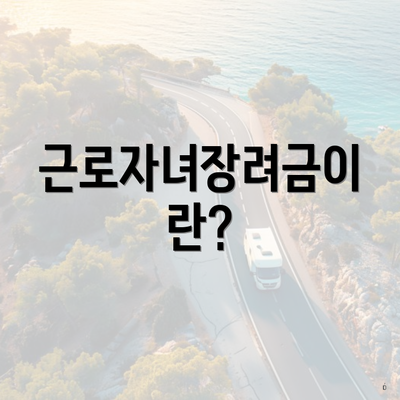 근로자녀장려금이란?