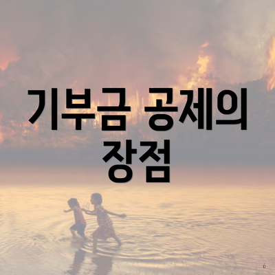 기부금 공제의 장점