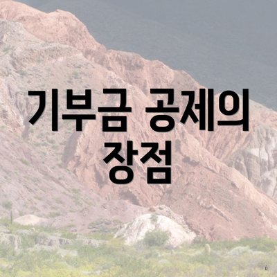 기부금 공제의 장점