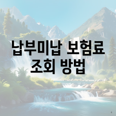 납부미납 보험료 조회 방법