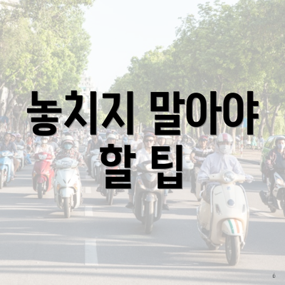 놓치지 말아야 할 팁