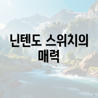 닌텐도 스위치의 매력