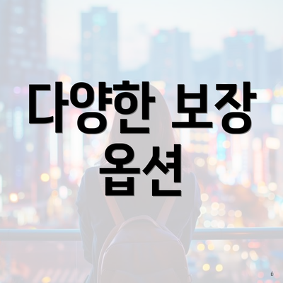 다양한 보장 옵션