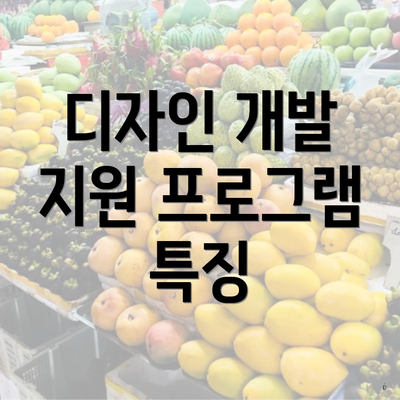 디자인 개발 지원 프로그램 특징