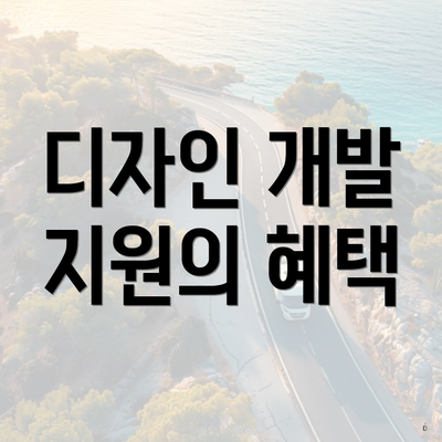 디자인 개발 지원의 혜택