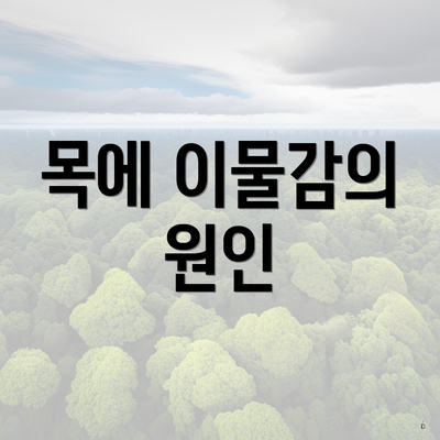 목에 이물감의 원인