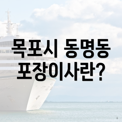 목포시 동명동 포장이사란?
