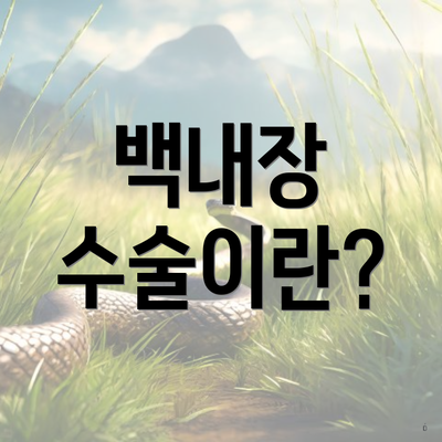 백내장 수술이란?