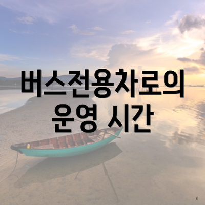 버스전용차로의 운영 시간