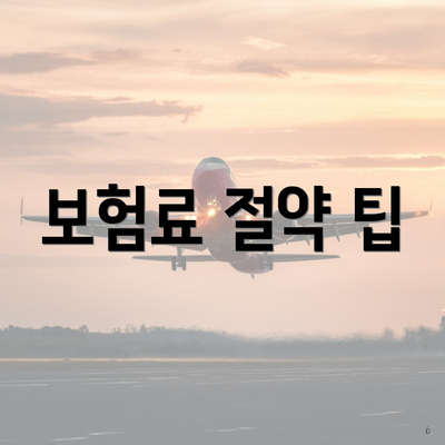 보험료 절약 팁
