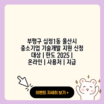 부평구 십정1동 울산시 중소기업 기술개발 지원 신청 대상 한도 2025 온라인 사용처 지급 resized