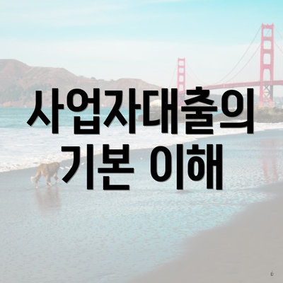 사업자대출의 기본 이해