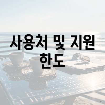 사용처 및 지원 한도