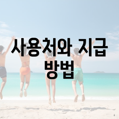 사용처와 지급 방법