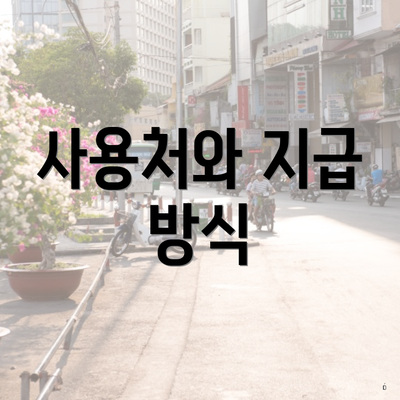 사용처와 지급 방식