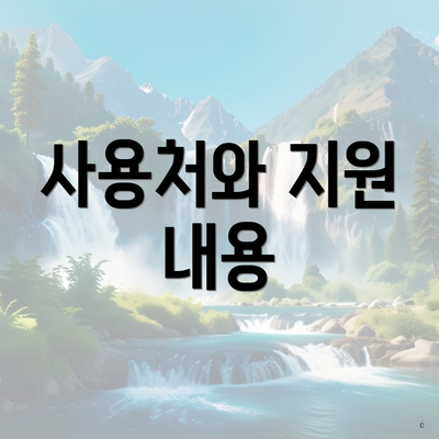사용처와 지원 내용