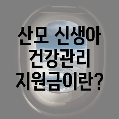 산모 신생아 건강관리 지원금이란?